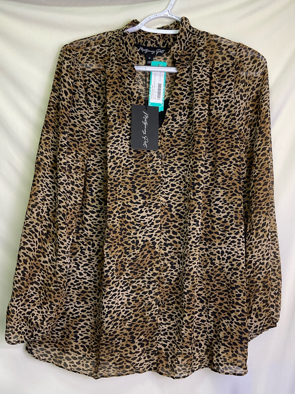 Montgomery Post Carrie Chiffon Button Detail Front Blouse - Brown